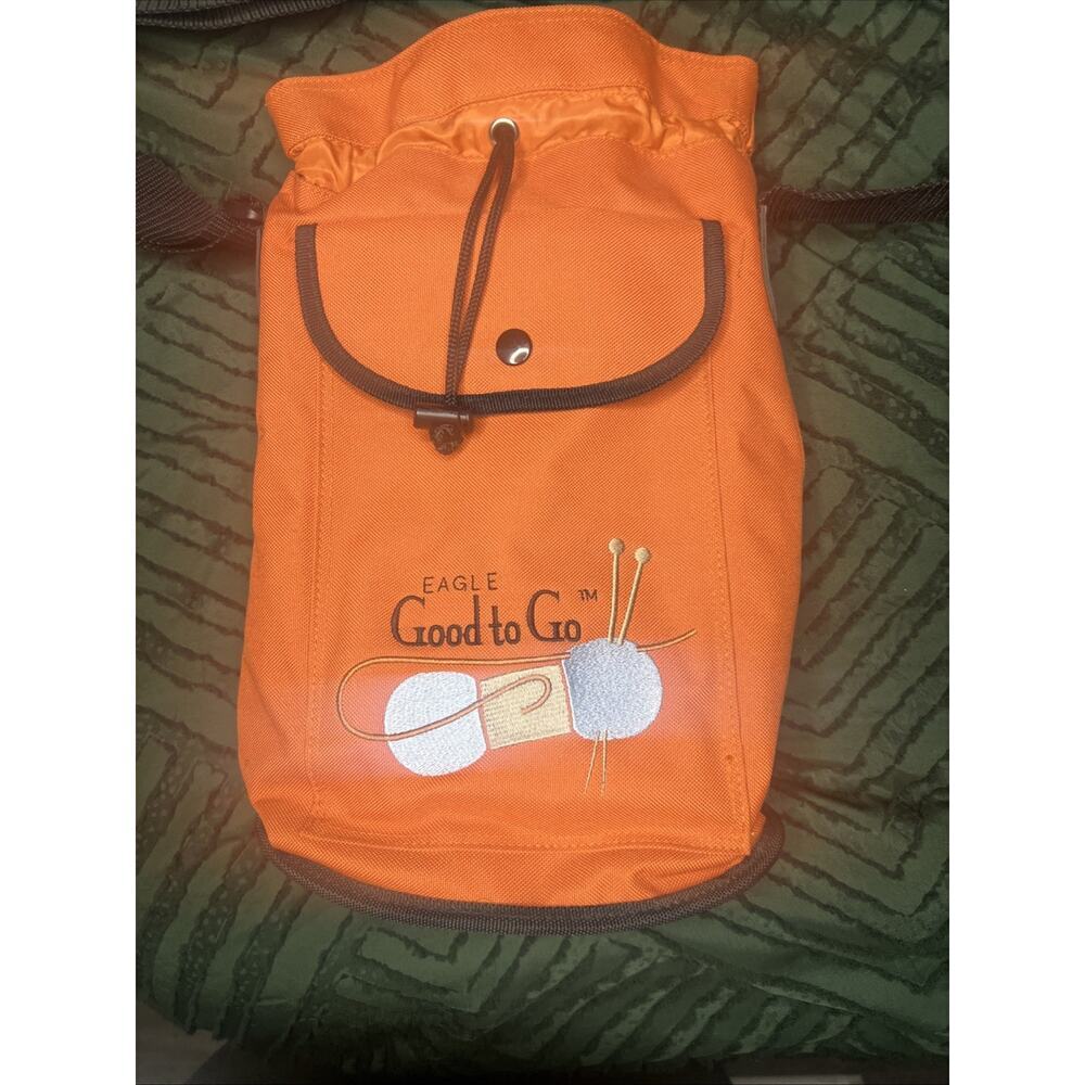 Eagle Good to Go Orange Yarn Storage Bag for Crocheting & Knitting